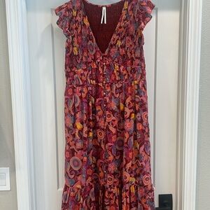Anthropologie size medium multi colored maxi dress